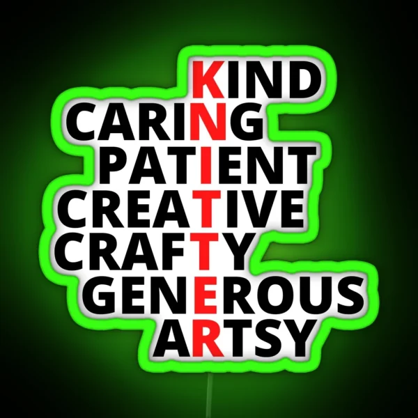 Knitter The Skills Of A Knitting Queen RGB Neon Sign