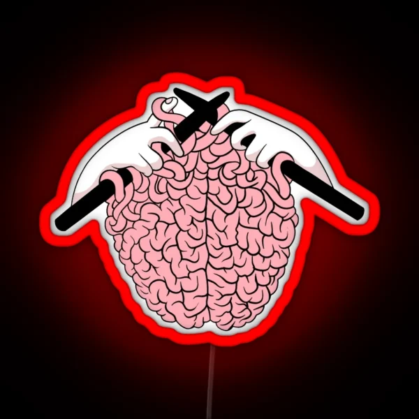 Knitting A Brain RGB Neon Sign