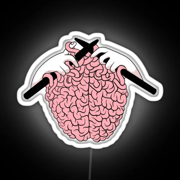 Knitting A Brain RGB Neon Sign