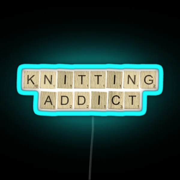 Knitting Addict RGB Neon Sign