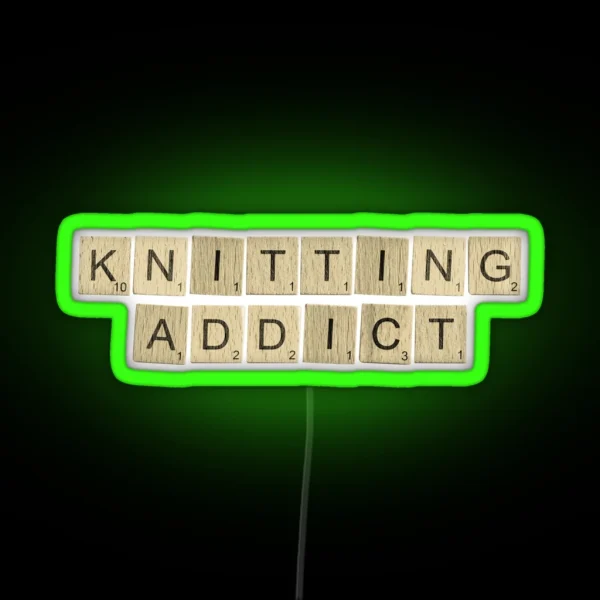 Knitting Addict RGB Neon Sign