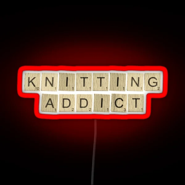 Knitting Addict RGB Neon Sign