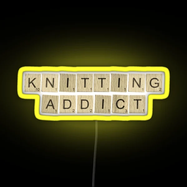Knitting Addict RGB Neon Sign