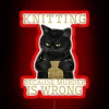 Knitting Because Murder Is Wrong Black Cat RGB Neon Sign