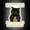 Knitting Because Murder Is Wrong Black Cat RGB Neon Sign - Image 4