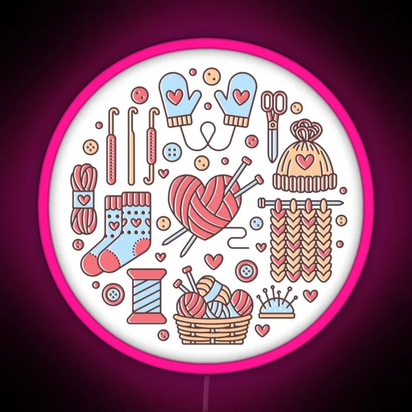 Knitting Is Love RGB Neon Sign