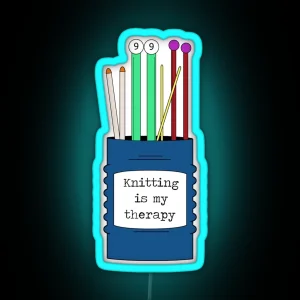 Knitting Is My Therapy RGB Neon Sign