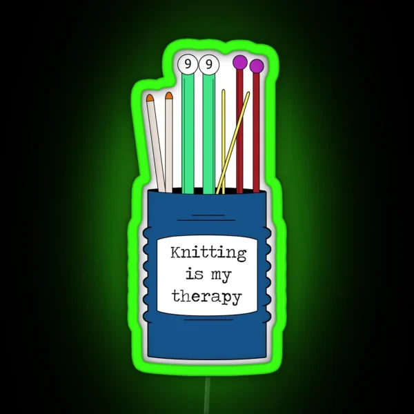 Knitting Is My Therapy RGB Neon Sign