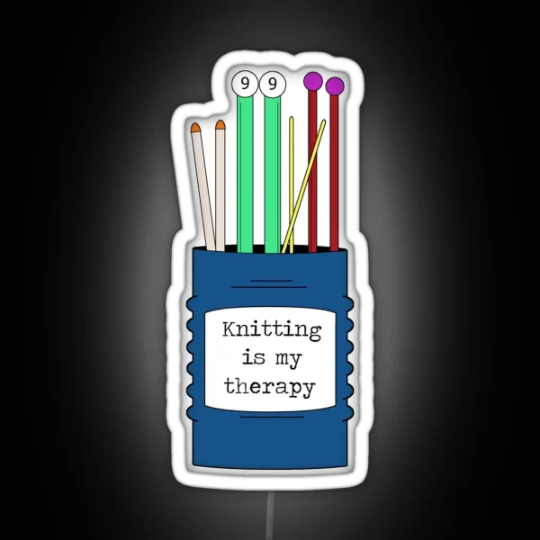 Knitting Is My Therapy RGB Neon Sign