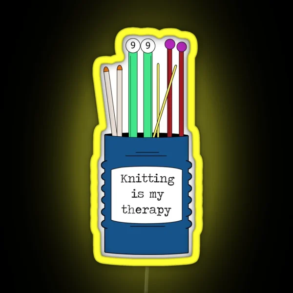 Knitting Is My Therapy RGB Neon Sign