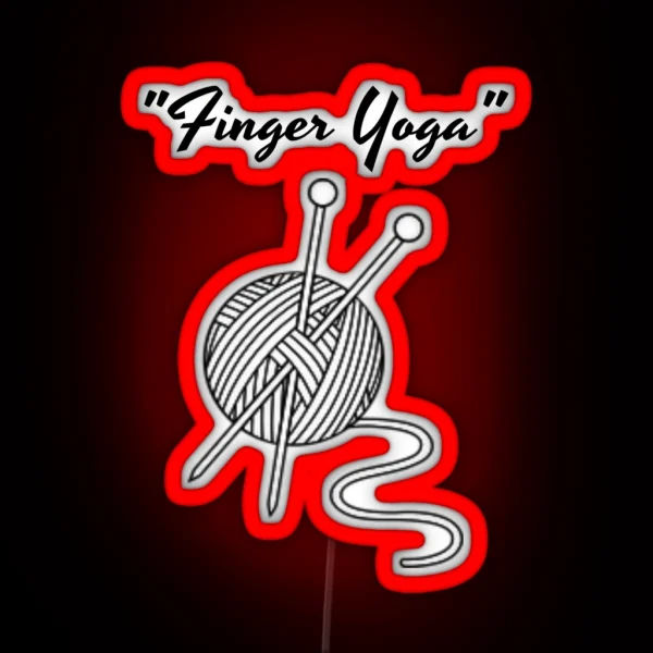 Knitting Knit Finger Yoga Led For Knitters RGB Neon Sign