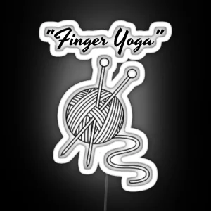 Knitting Knit Finger Yoga Led For Knitters RGB Neon Sign