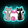 Knitting Needles Cats With Yarn Led RGB Neon Sign - Image 2