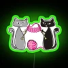 Knitting Needles Cats With Yarn Led RGB Neon Sign - Image 3