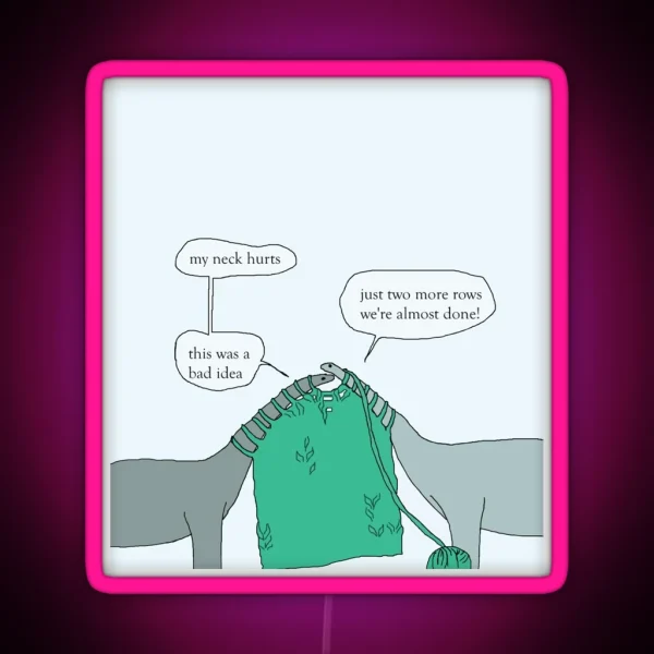 Knitting Sauropods RGB Neon Sign
