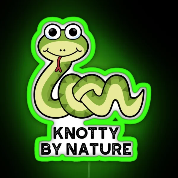 Knotty By Nature Funny Snake Puns RGB Neon Sign