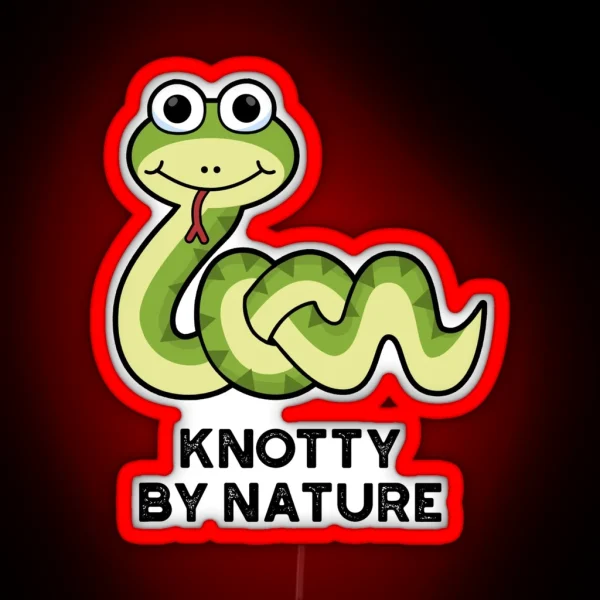 Knotty By Nature Funny Snake Puns RGB Neon Sign