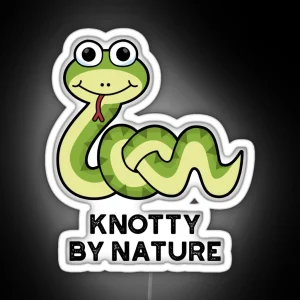 Knotty By Nature Funny Snake Puns RGB Neon Sign