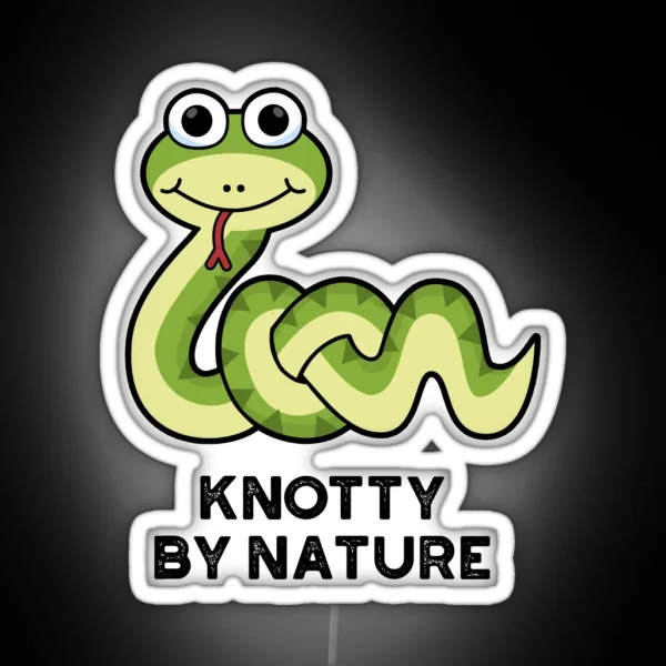 Knotty By Nature Funny Snake Puns RGB Neon Sign