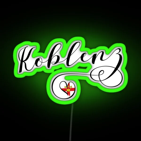 Koblenz Flag Heart Rhineland Palatinate RGB Neon Sign