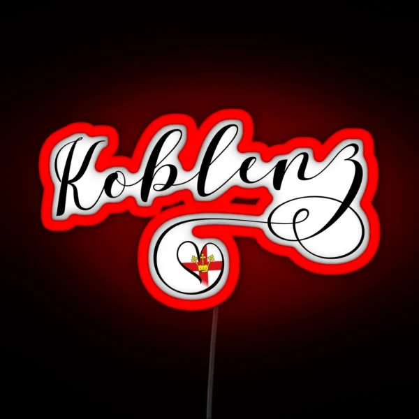 Koblenz Flag Heart Rhineland Palatinate RGB Neon Sign