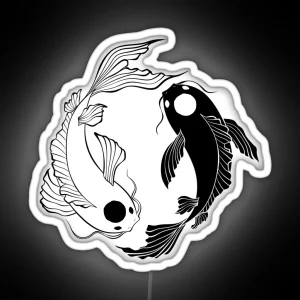 Koi Fish Ying Yang RGB Neon Sign