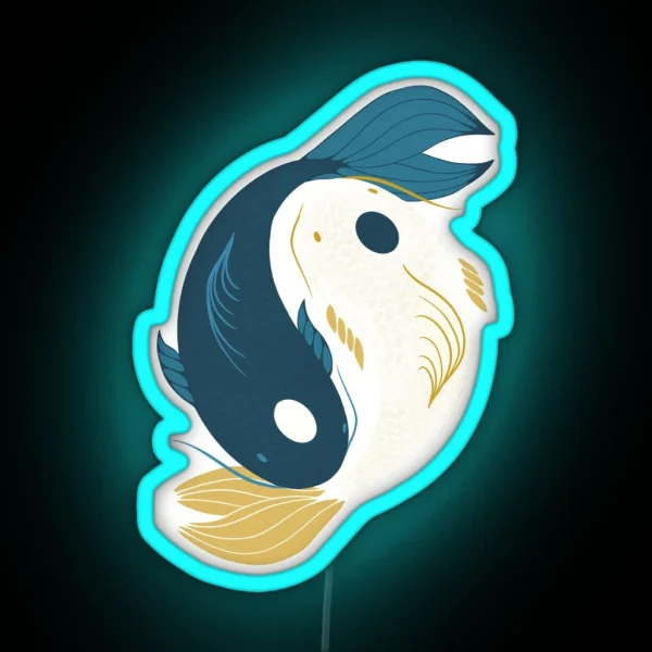 Koi Yin And Yang RGB Neon Sign
