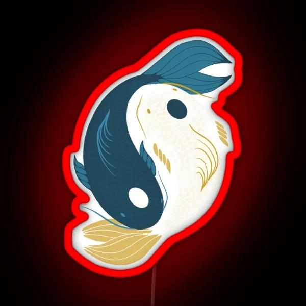 Koi Yin And Yang RGB Neon Sign
