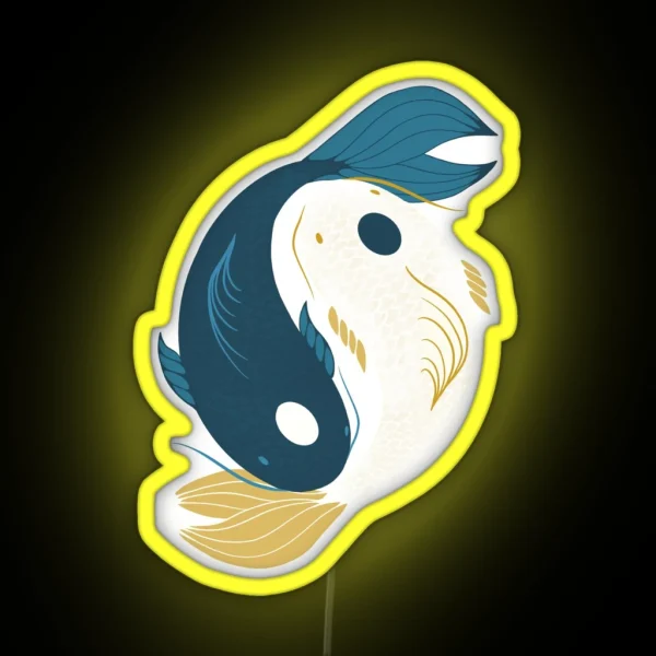 Koi Yin And Yang RGB Neon Sign