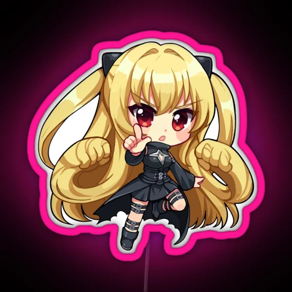 Kojinki Yami Chibi To Love Ru Golden Darkness RGB Neon Sign