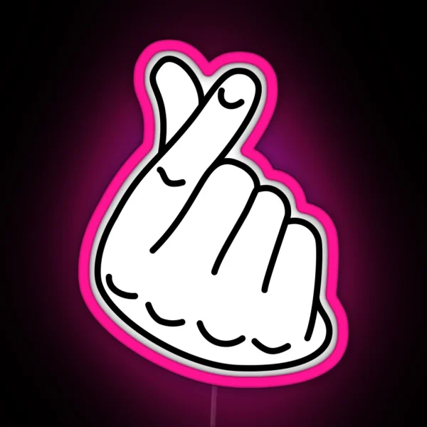 Korean Finger Heart RGB Neon Sign