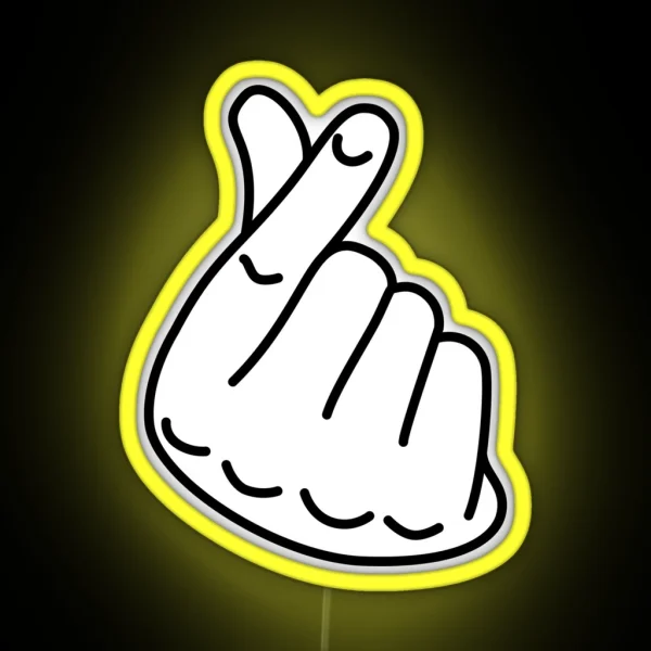 Korean Finger Heart RGB Neon Sign