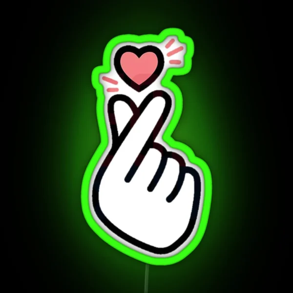 Korean Finger Heart Version 5 Mini Design For Leds RGB Neon Sign