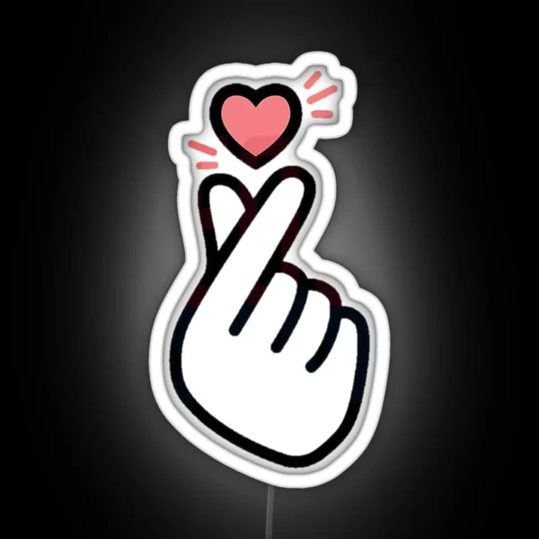 Korean Finger Heart Version 5 Mini Design For Leds RGB Neon Sign
