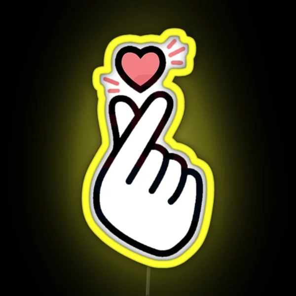 Korean Finger Heart Version 5 Mini Design For Leds RGB Neon Sign