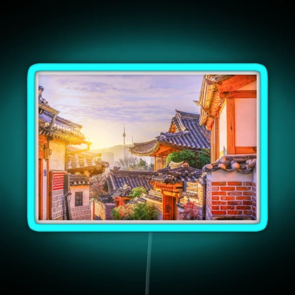 Korean Traditional Houses South Korea RGB Neon Sign