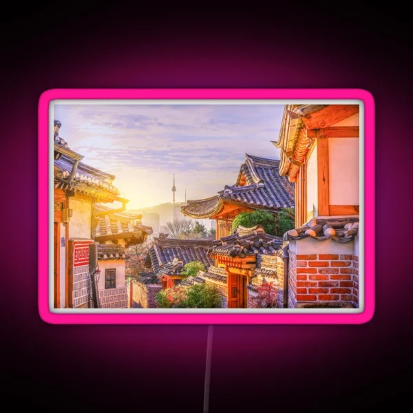 Korean Traditional Houses South Korea RGB Neon Sign