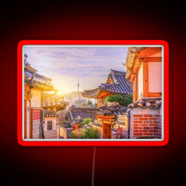 Korean Traditional Houses South Korea RGB Neon Sign