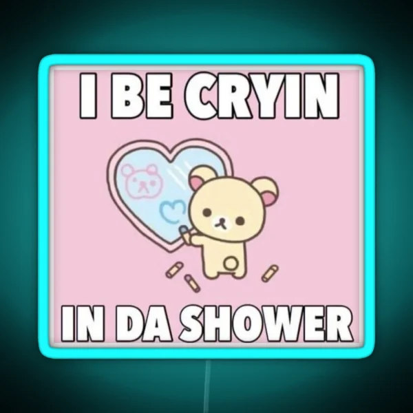 Korilakkuma Crying In The Shower RGB Neon Sign