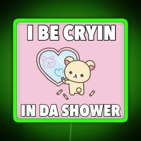 Korilakkuma Crying In The Shower RGB Neon Sign