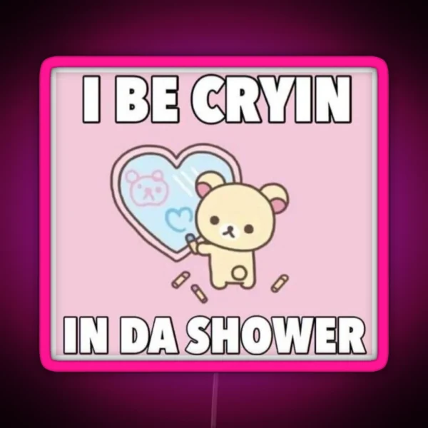 Korilakkuma Crying In The Shower RGB Neon Sign
