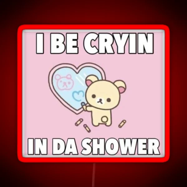 Korilakkuma Crying In The Shower RGB Neon Sign