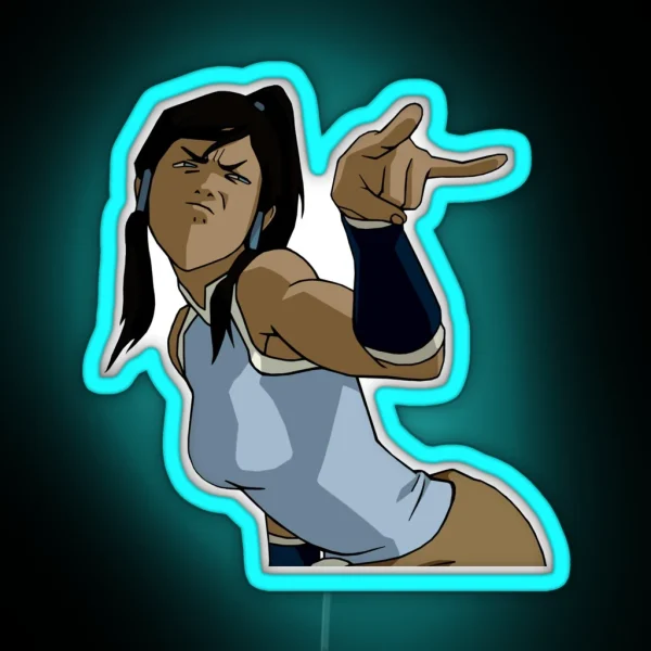 Korra Making Fun Of Lin Fanart RGB Neon Sign