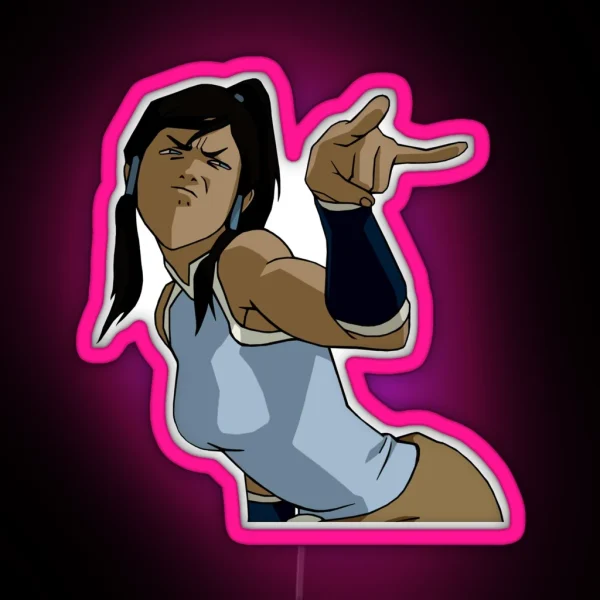 Korra Making Fun Of Lin Fanart RGB Neon Sign