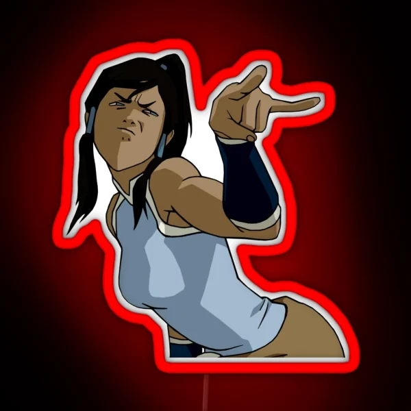 Korra Making Fun Of Lin Fanart RGB Neon Sign