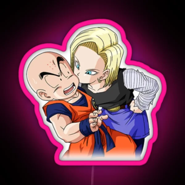 Krillin And 18 RGB Neon Sign