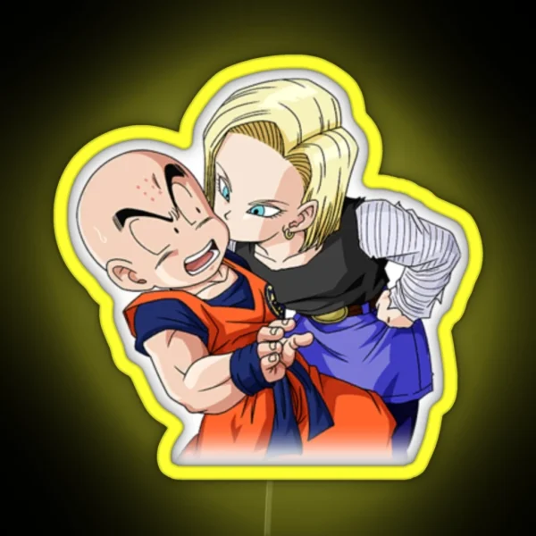 Krillin And 18 RGB Neon Sign