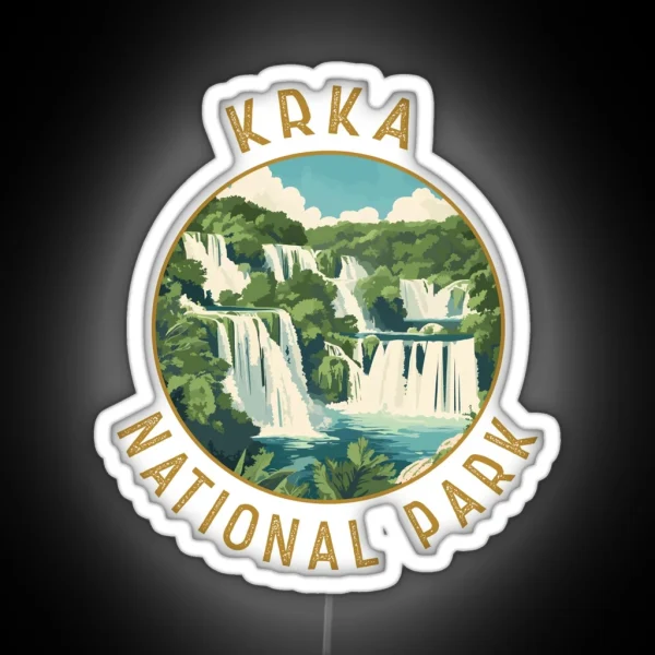 Krka National Park Croatia Retro Distressed RGB Neon Sign