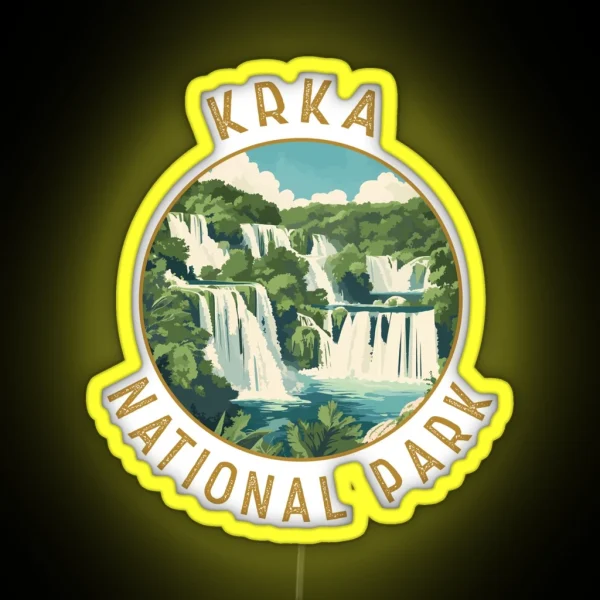 Krka National Park Croatia Retro Distressed RGB Neon Sign