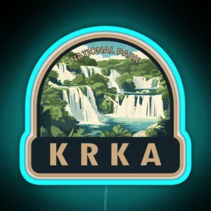 Krka National Park Croatia Travel Art RGB Neon Sign